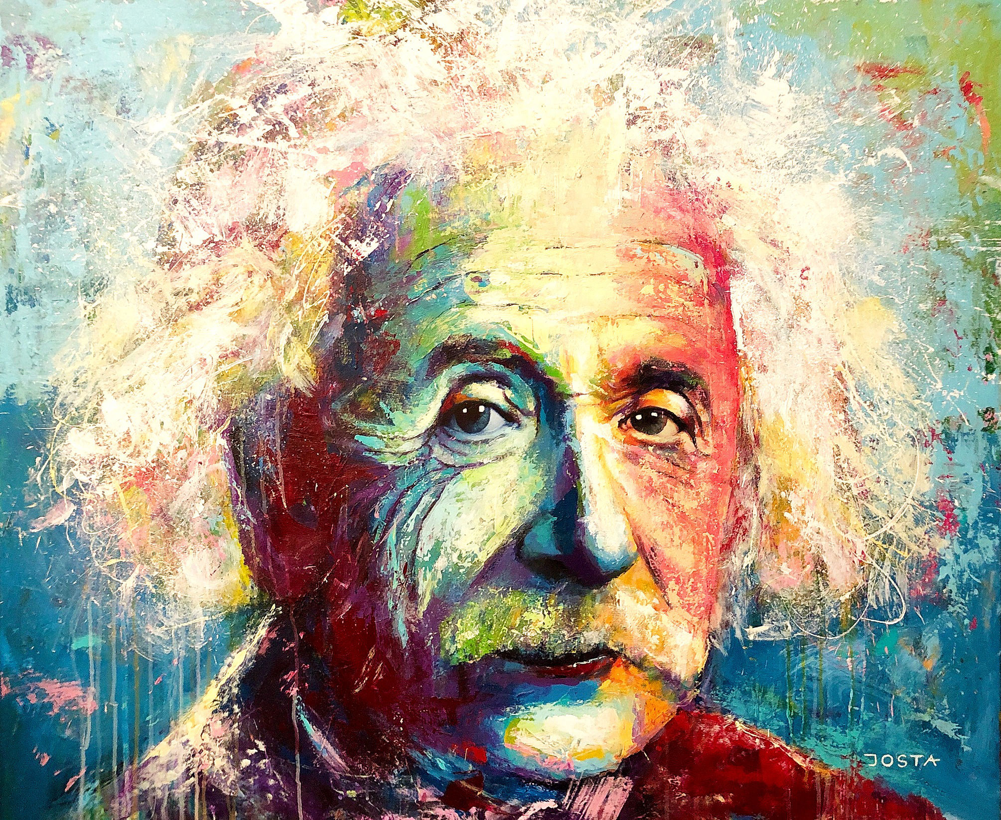"The Irresistible Smile Of Albert Einstein", 120 x 100 cm